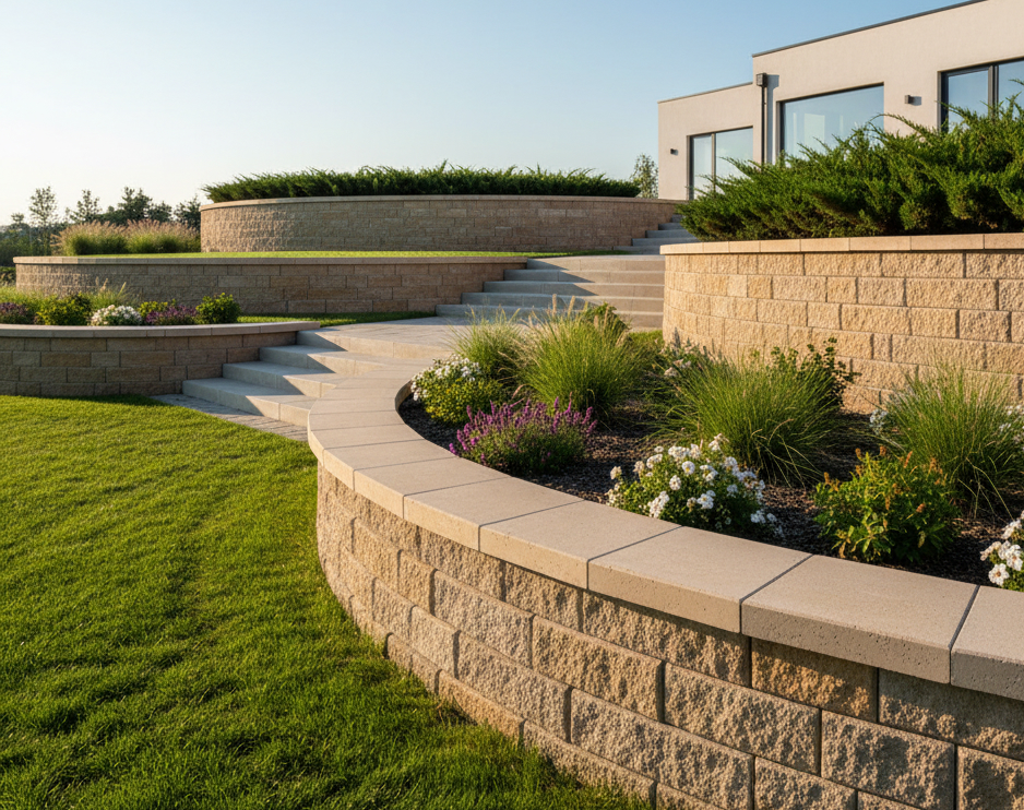 Зразок виконання підпірних стін із блоків Silta-Brick